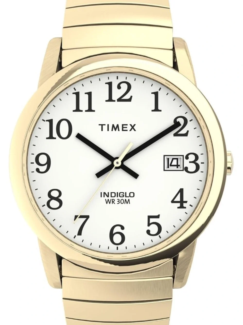 Timex Easy Reader Watch - Gold-tone - Indiglo - 35MM - Stretch Bracelet